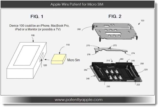 苹果微型SIM卡槽专利